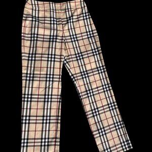 Burberry London Classic Nova Check Plaid Pants Women's Size 6 US S M